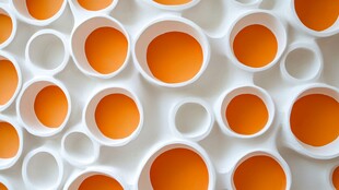 橙白相间圆形几何图案