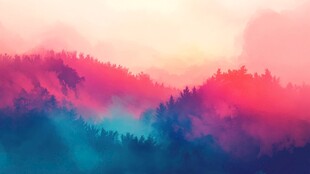 梦幻山林晨曦美景