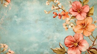 复古风花卉背景图