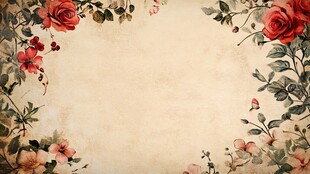 复古花卉边框背景图