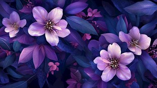 梦幻紫色花卉特写