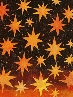 橙黄色星星复古背景图案