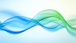 蓝绿渐变动感波浪背景图