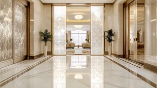 豪华大气的酒店大堂过道