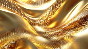 金色流动质感金属丝画面