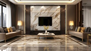 现代豪华客厅室内设计场景