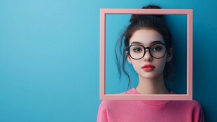 框中少女的时尚魅力瞬间