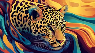 斑斓猎豹 色彩艺术之作