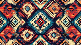 民族风几何图案无缝背景