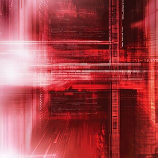 红色科技感数字光影背景