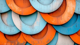 多彩金属圆环堆叠纹理