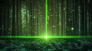 梦幻绿光森林奇幻场景