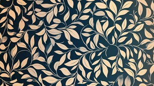 蓝底金叶花卉图案纹理