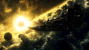 星际巨舰穿梭于璀璨宇宙