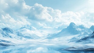 梦幻冰雪山水风光图