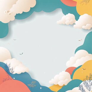 梦幻云海插画背景图