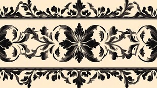 复古黑白花纹装饰图案