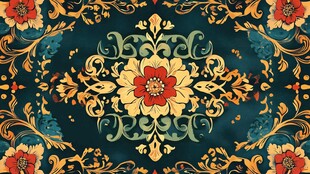 复古花卉图案装饰背景图