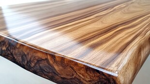 精美实木桌面特写