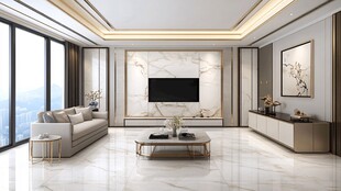 现代轻奢风客厅室内设计