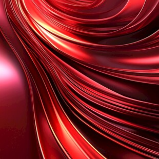 红色流动质感3D抽象背景