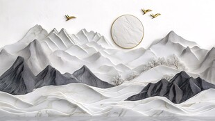 中式山水浮雕装饰画意境美