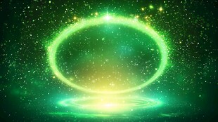 梦幻绿光环星空背景图