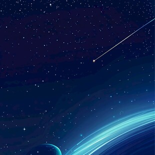 梦幻星空下的流星美景