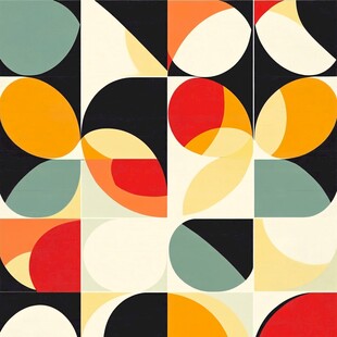 几何色彩拼接抽象艺术图案