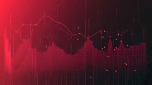 红色科技风数据波动背景图