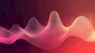 梦幻渐变波形科技背景图