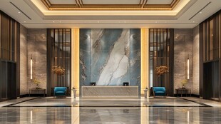 豪华大气的酒店大堂空间