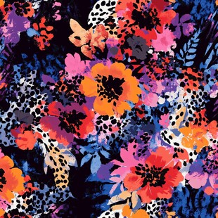 缤纷花卉图案印花设计