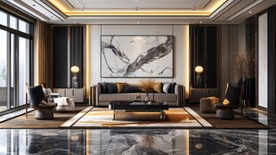 现代大气奢华客厅室内设计