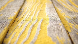 老旧黄漆木板纹理特写