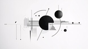 黑白几何抽象艺术图形