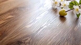 木质地板上的花卉小果