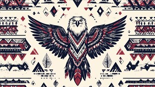 鹰图腾民族风几何图案