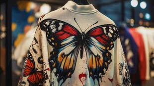 蝴蝶印花时尚上衣展示