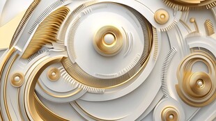 金色机械齿轮抽象艺术图案