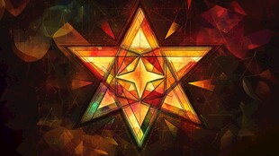 炫彩六角星图案艺术背景