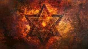 神秘五角星火焰背景图案