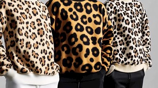三款豹纹毛衣展示