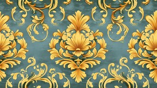 欧式古典金色花纹背景图
