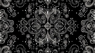 黑白复古花纹装饰图案