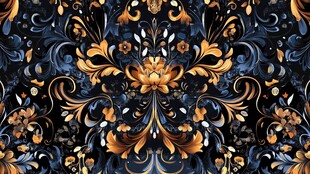 华丽复古花卉图案设计