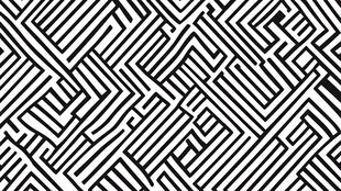 黑白几何迷宫图案纹理