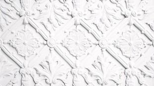 白色浮雕花纹墙面装饰