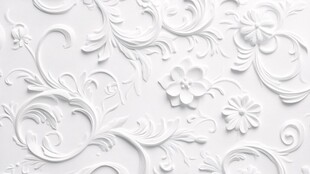 白色浮雕花纹墙面装饰