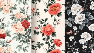 花卉图案墙纸设计素材